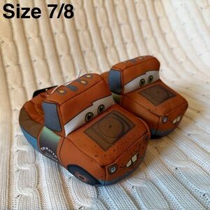 Disney Cars Tow Mater Slippers Size 7 8 Toddler Shoes NEW 3D Car Wheels Kachow